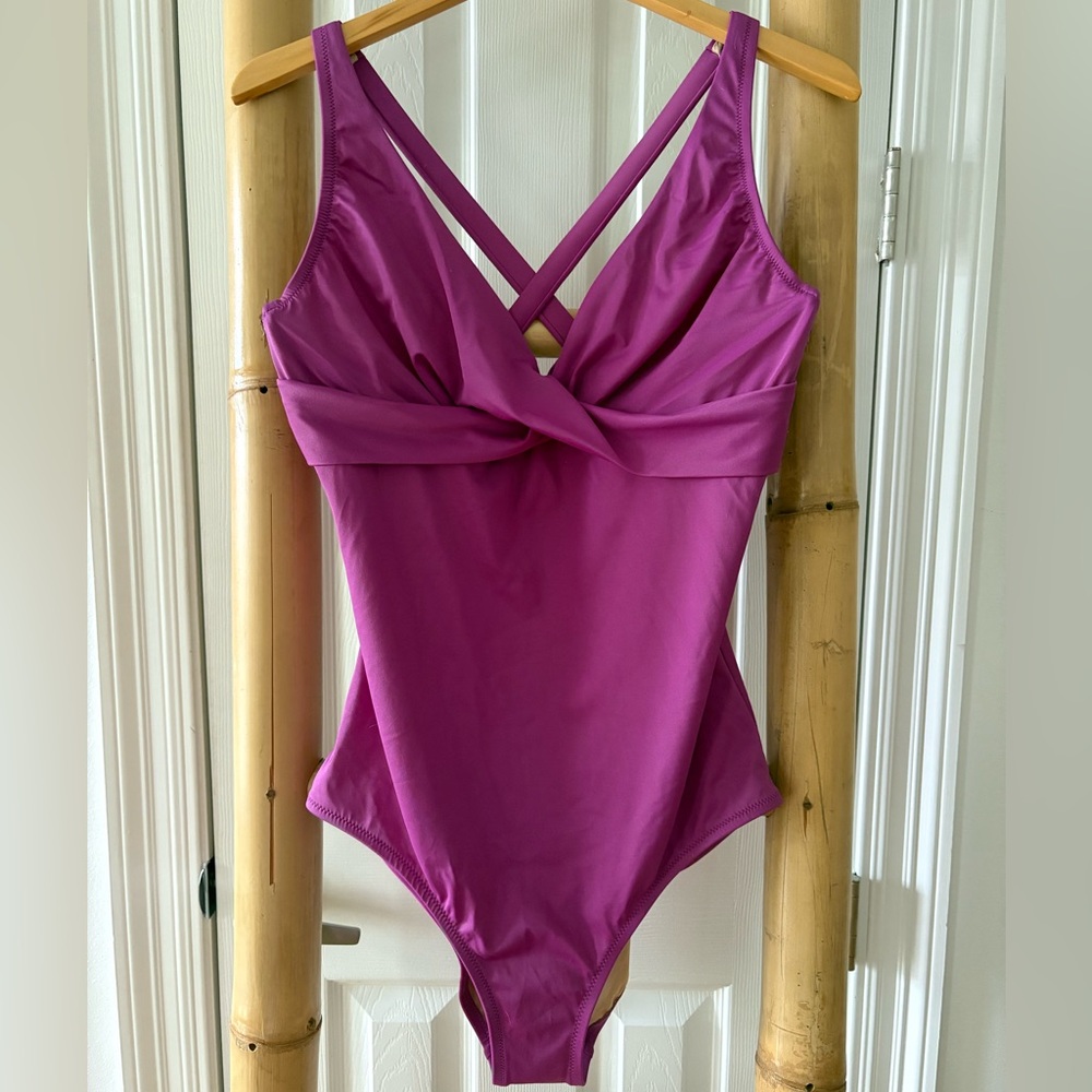 J. Crew One-Piece Swimsuit in Purple. Size 16. New!